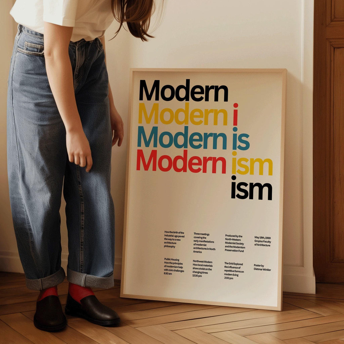 Impression d'art typographique moderniste : Affiche Giclée Dietmar Winkler
