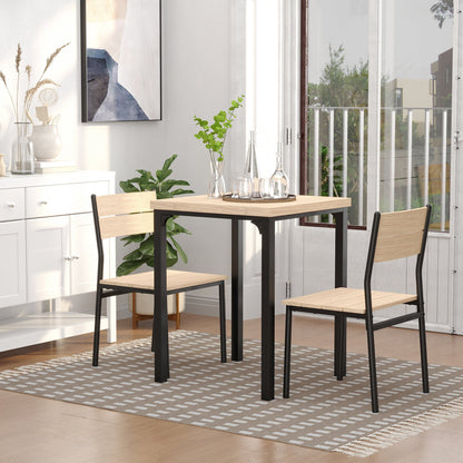 Ensemble de salle à manger 3 pièces Kurt pour petits espaces - Bois naturel