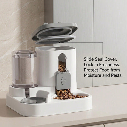 4 Colors Gravity Pet Feeder Water Dispenser Cute Cat Shaped Automatic Food Water Bowl Large Capacity Detachable Stable Anti Slip Base Feeding Supplies For Cats Puppies Small Animals Home Indoor Use