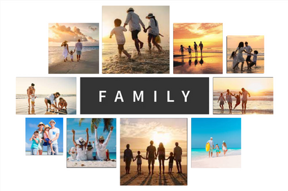 Toile photo pêle-mêle familial 36"X24"