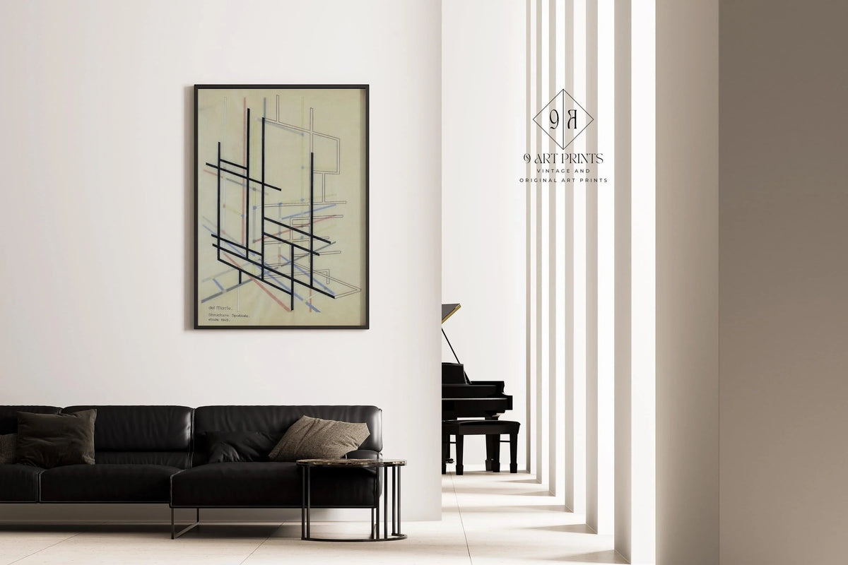 Bauhaus Structure Art Print: Felix del Marle Mid-Century Modern Giclee Print