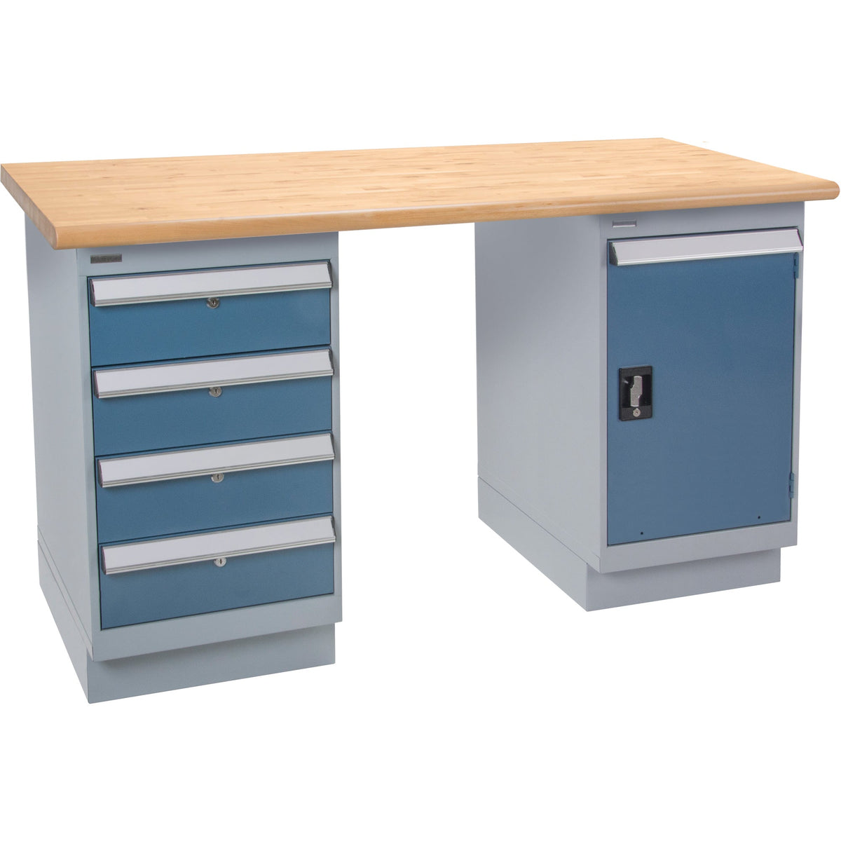 Établi préconfiguré, porte et tiroirs, capacité de 1 134 kg, 152 cm l x 76 cm P, 86 cm H