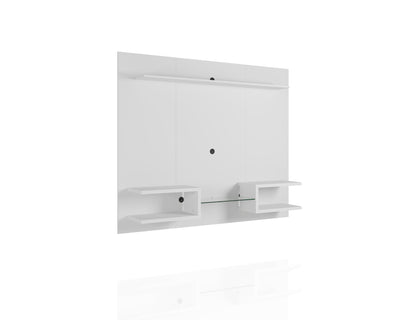 Meuble TV mural flottant moderne Augusta – Blanc brillant