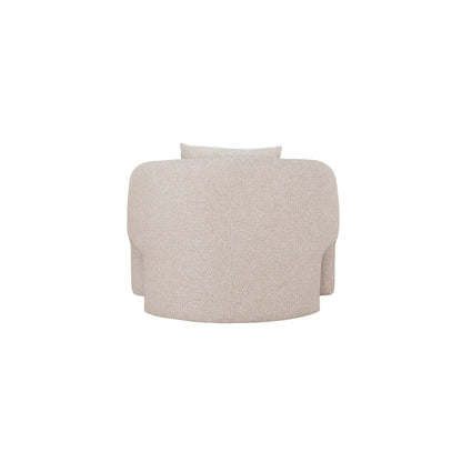 Fauteuil d'appoint en tweed et pin Chloe - Beige