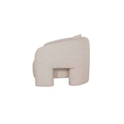 Fauteuil d'appoint en tweed et pin Chloe - Beige