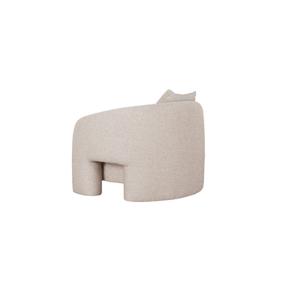 Fauteuil d'appoint en tweed et pin Chloe - Beige