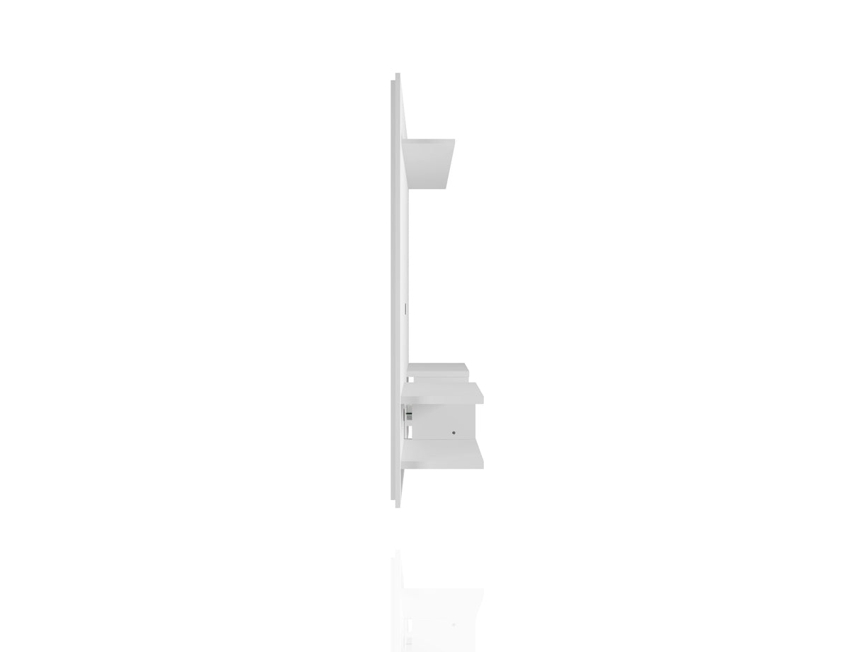 Meuble TV mural flottant moderne Augusta – Blanc brillant