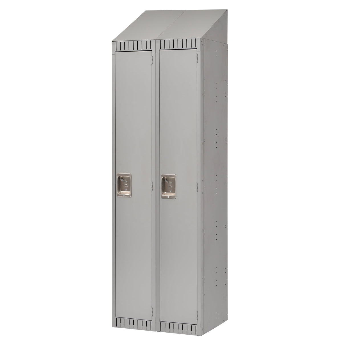 Vestiaires assemblés, bloc de 2, 24" x 18" x 82", acier, gris, Rivet (assemblé)