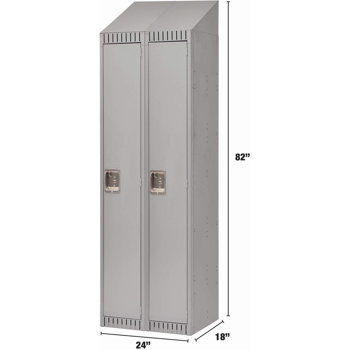 Vestiaires assemblés, bloc de 2, 24" x 18" x 82", acier, gris, Rivet (assemblé)