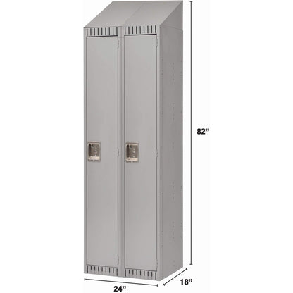 Vestiaires assemblés, bloc de 2, 24" x 18" x 82", acier, gris, Rivet (assemblé)