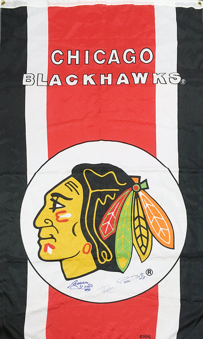 Chicago Blackhawks Legends Autographed Flag