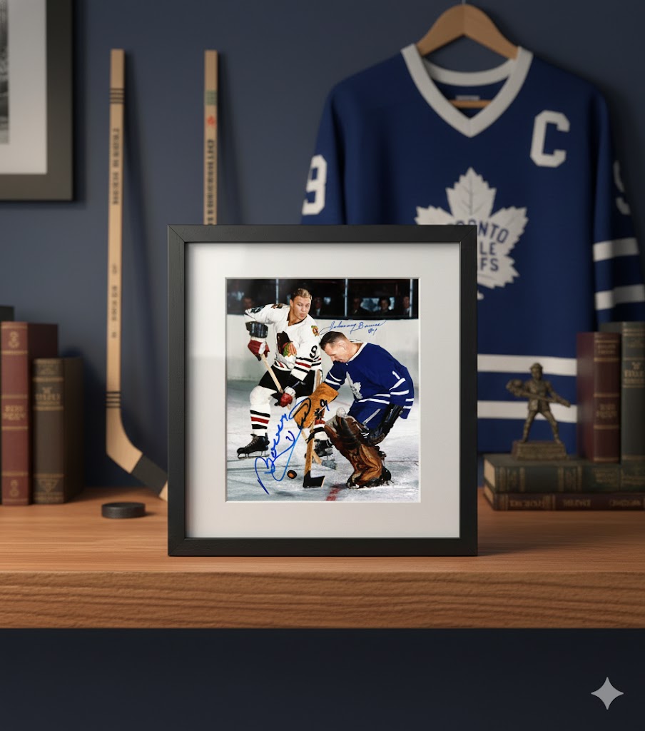 Johnny Bower & Bobby Hull Autographed 8x10 Photograph