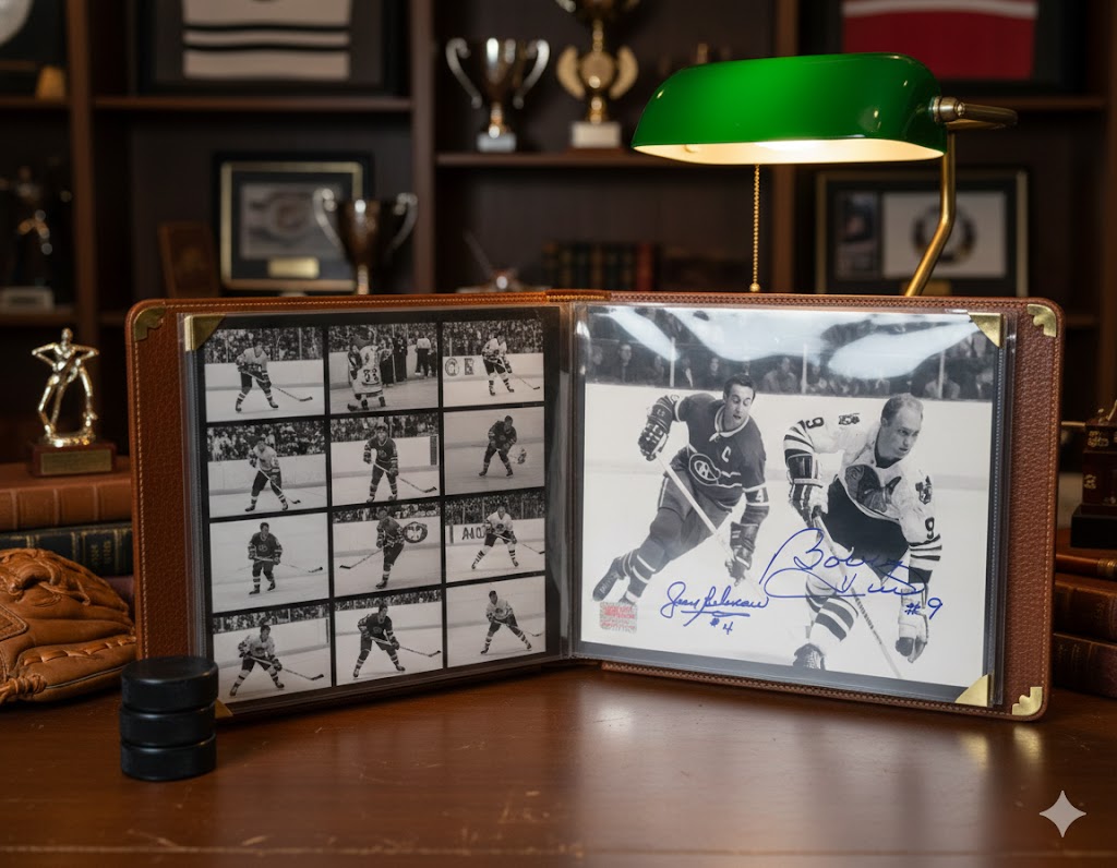 Bobby Hull & Jean Beliveau Dual Signed 8x10 Photograph