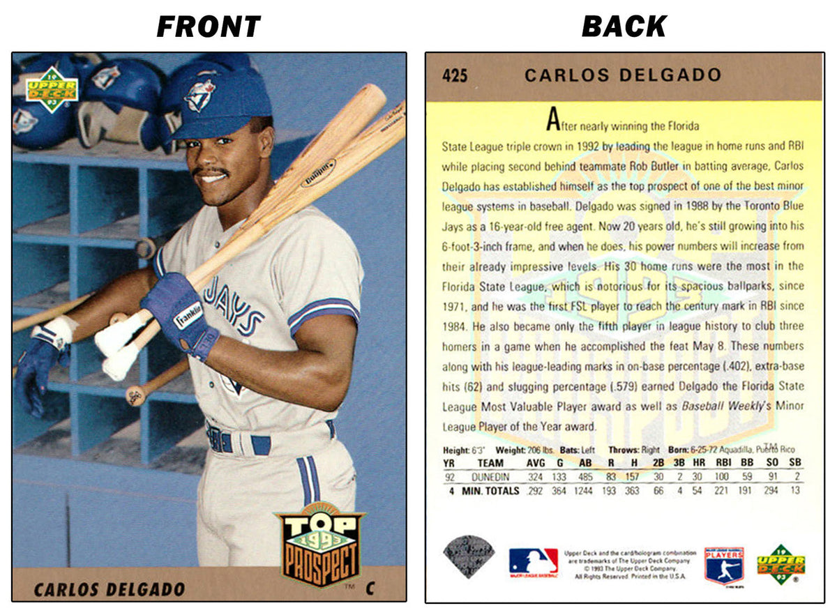 Carlos Delgado Rookie Card 1993 Upper Deck