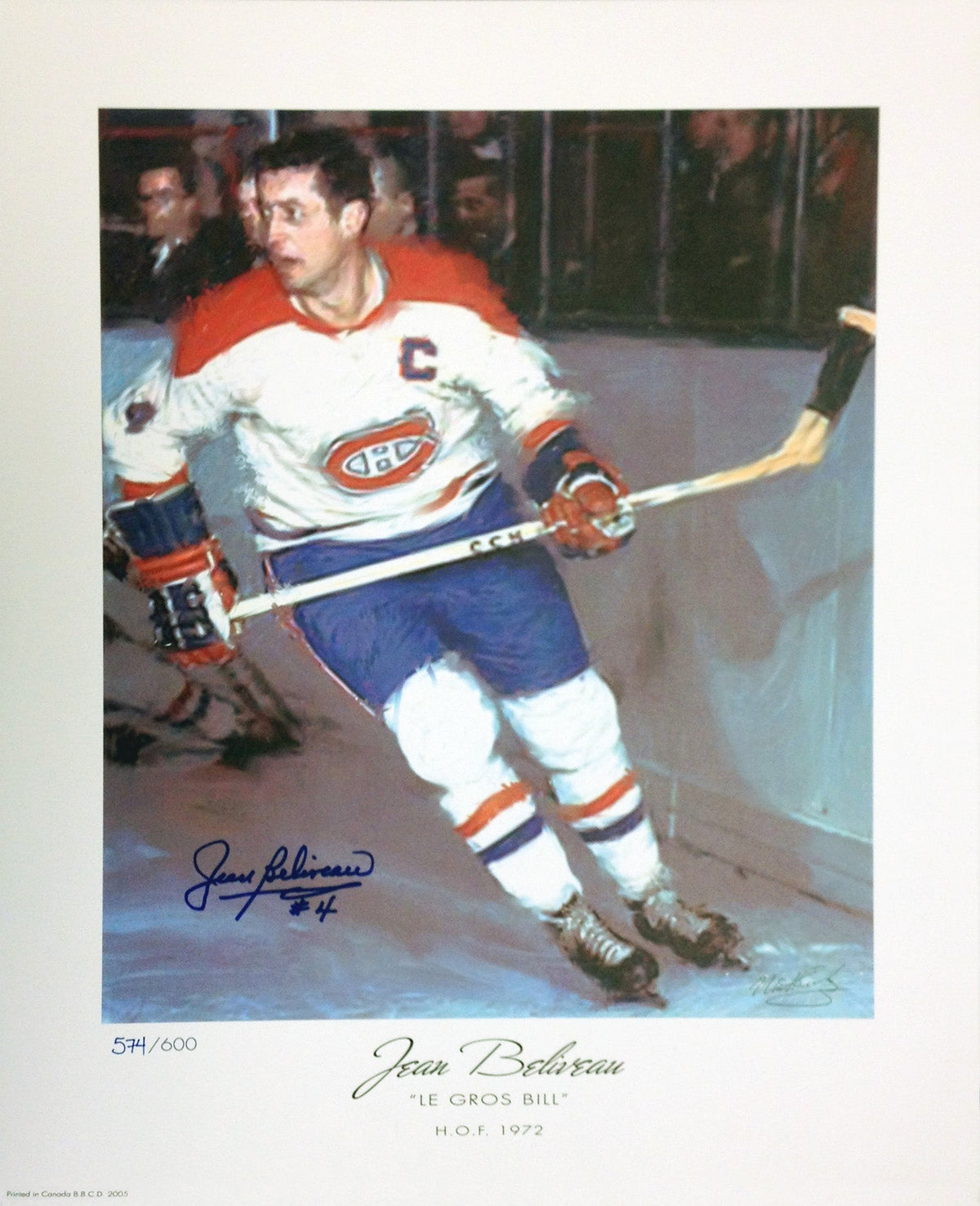 Jean Beliveau Autographed Limited Edition Lithograph