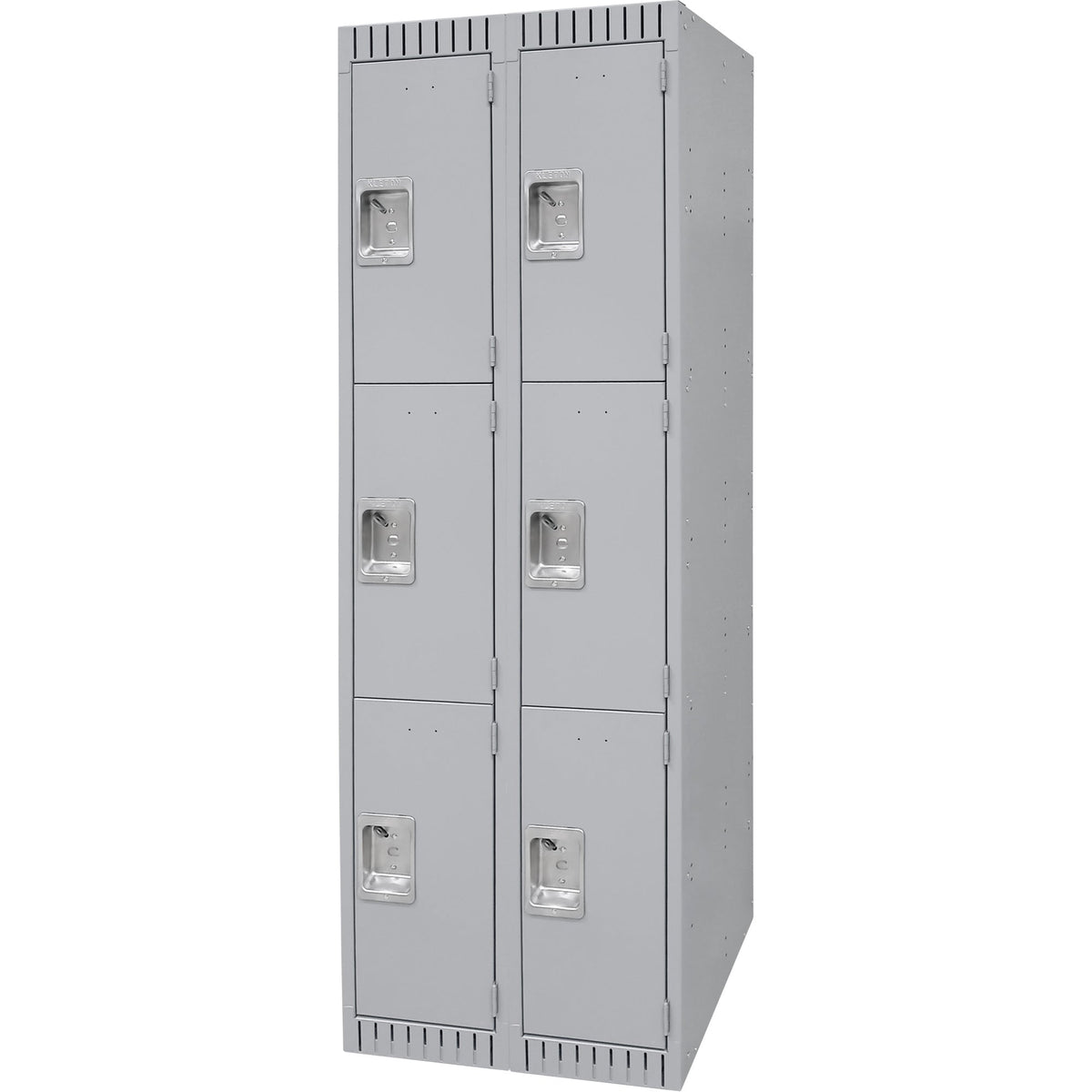 Casiers, 3 niveaux, batterie de 2, 24" x 18" x 72", Acier, Gris, Démonté