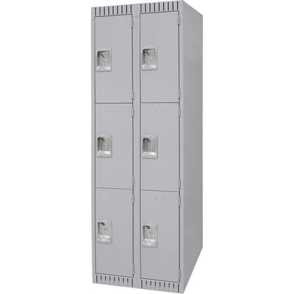Casiers, 3 niveaux, batterie de 2, 24" x 18" x 72", Acier, Gris, Démonté
