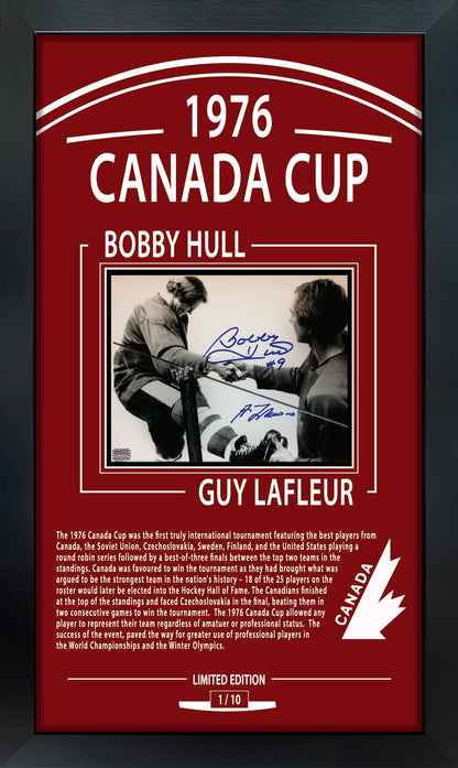 ÉQUIPE CANADA 1976 PHOTO SIGNÉE HULL & LAFLEUR - ÉDITION LIMITÉE N°1/10 (30" X 19.5")