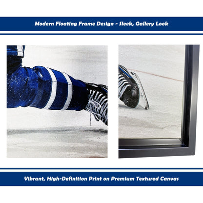 TOILE ENCADRÉE AVEC FRAPPE FRAPPÉE D'AUSTON MATTHEWS - TORONTO MAPLE LEAFS (31,5 PO X 22,5 PO)