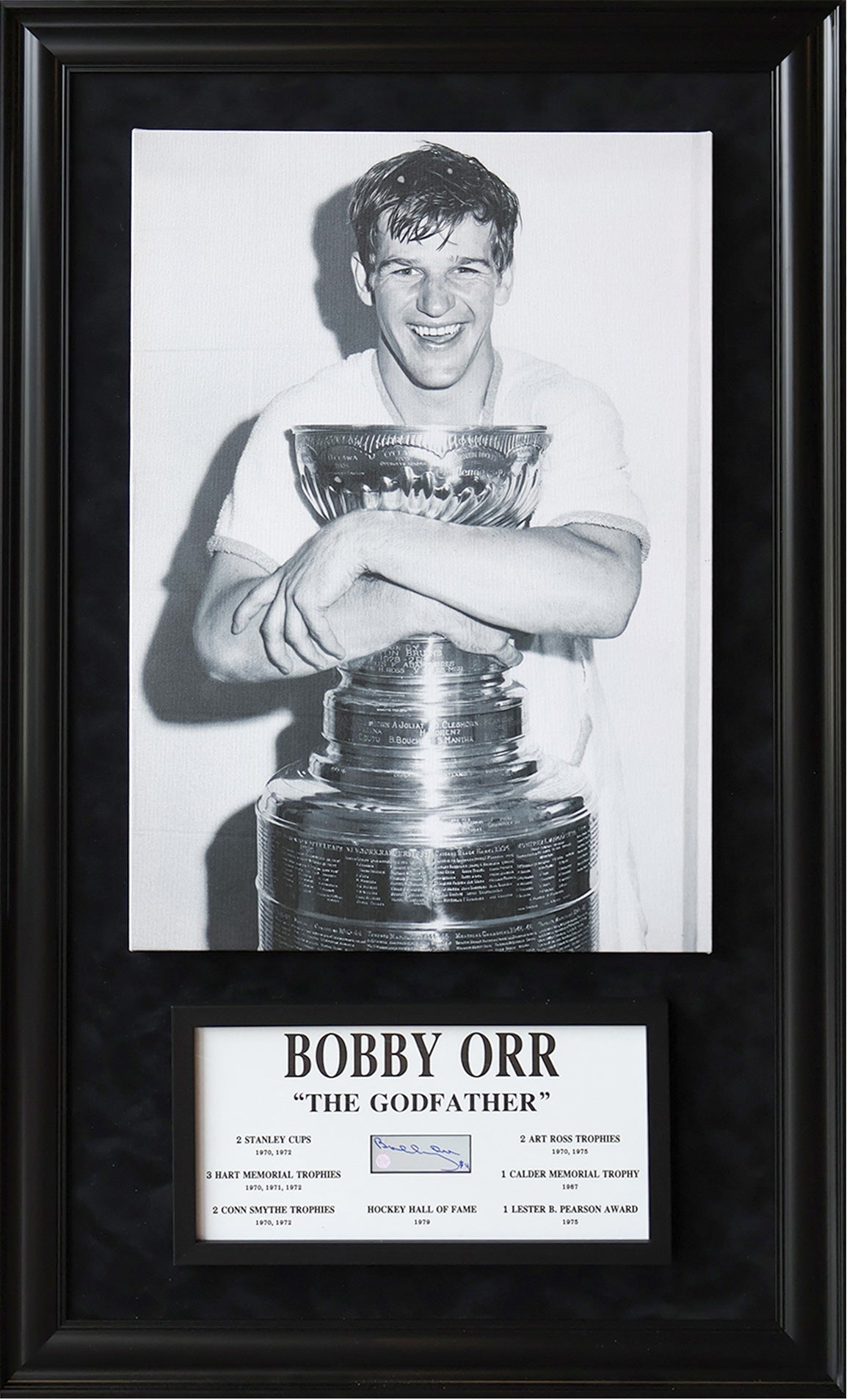 Bobby Orr Signature Framed Plaque & Canvas