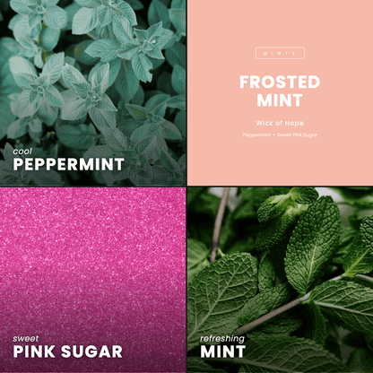 Bougie Menthe Givrée | Menthe Poivrée + Sucre Rose Sucré