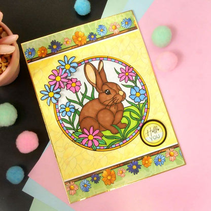 Pour l'amour des timbres - Lapin de prairie en vitrail