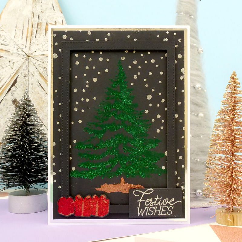 Pour l'amour des timbres - Superposition sapin de Noël