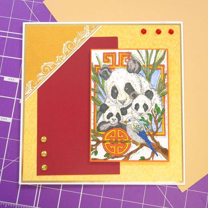 Pour l'amour des timbres - Lot de tampons A6 pandas paisibles