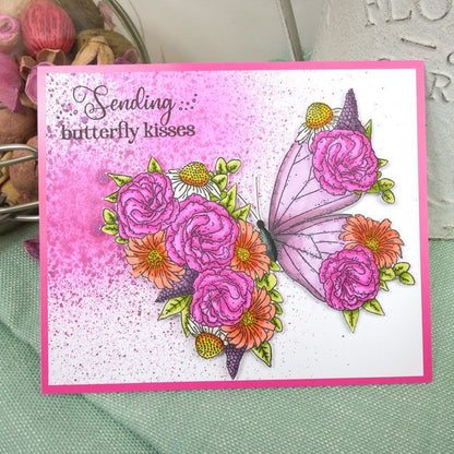 Pour L'amour des Timbres - Papillon en fleur