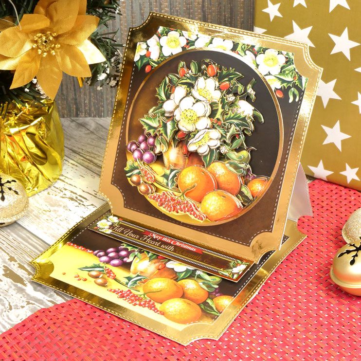 Kit de décoration sur pied "Vœux de saison" - Rose de Noël