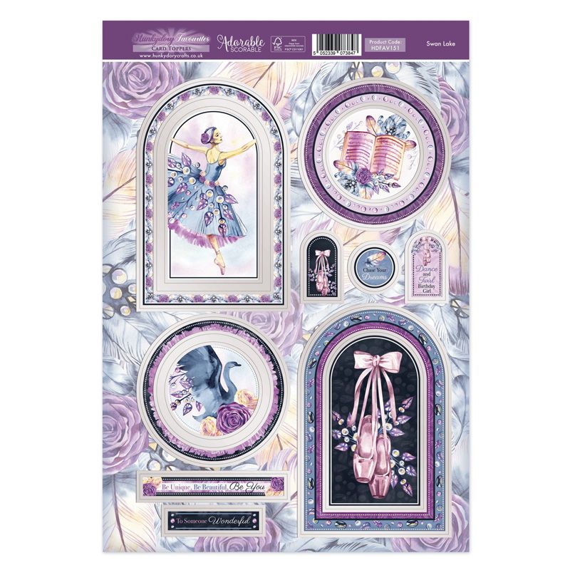 Hunkydory Favourites Toppers - Le Lac des Cygnes