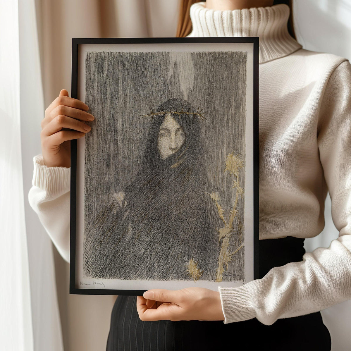 Henri Martin - Head of a Woman | Famous Vintage Impression Surreal Art (available handframed or unframed)