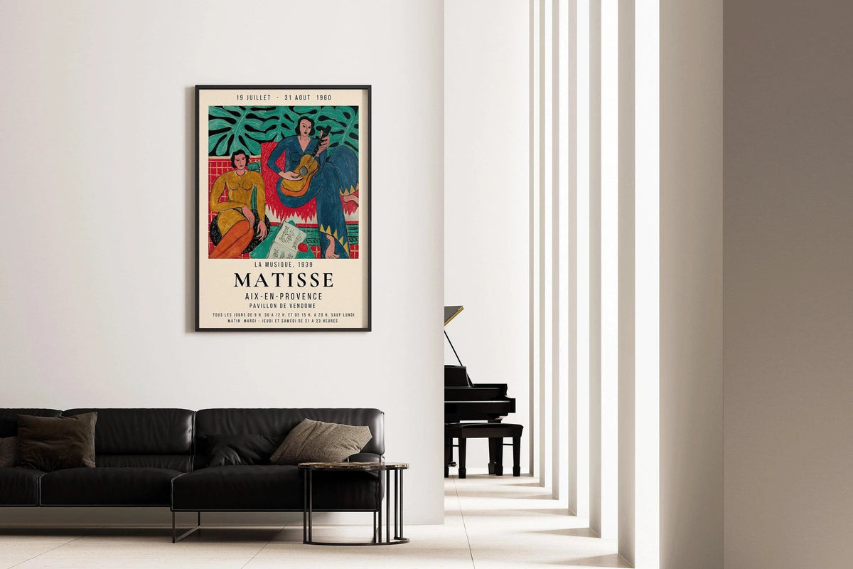 Henri Matisse - La Musique | Affiche d'exposition de tableaux célèbres (disponible encadrée à la main ou non encadrée)