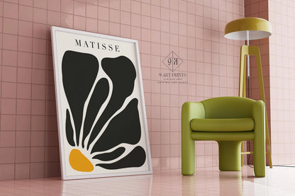 Henri Matisse - Papier Decoupes Black Flower | Famous Painting (available handframed or unframed)