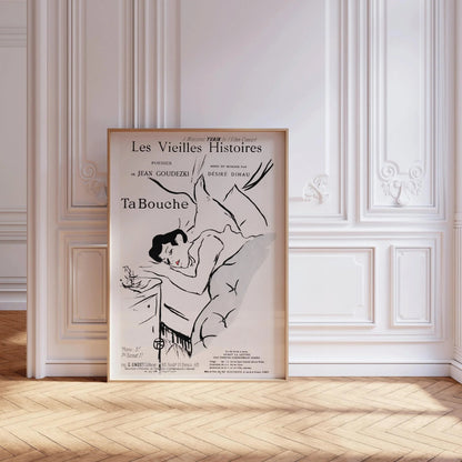 Henri Toulouse Lautrec - Ta Bouche | Famous Sketch Neutral Art Poster (available handframed or unframed)