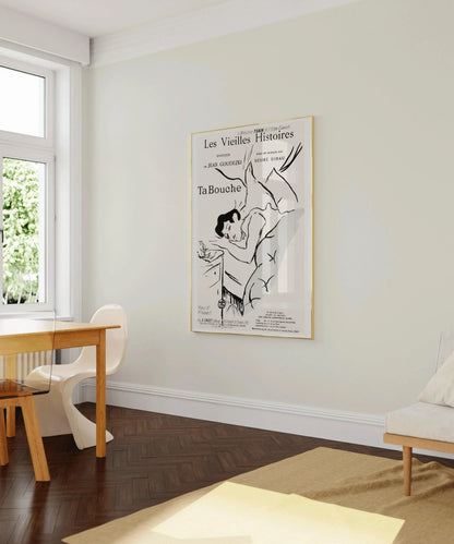 Henri Toulouse Lautrec - Ta Bouche | Famous Sketch Neutral Art Poster (available handframed or unframed)