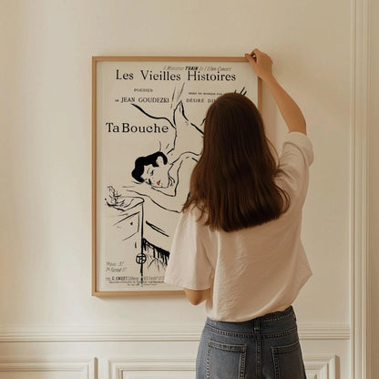 Henri Toulouse Lautrec - Ta Bouche | Famous Sketch Neutral Art Poster (available handframed or unframed)