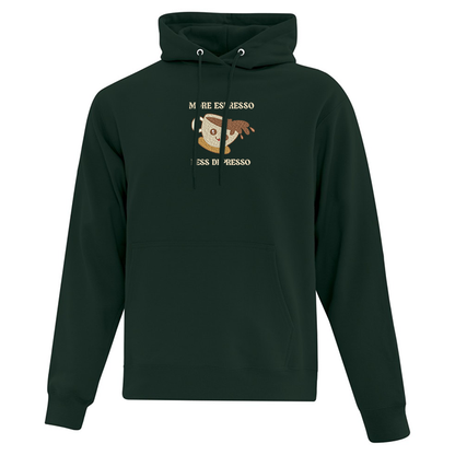 Sweat à capuche brodé « More Espresso Less Depresso »
