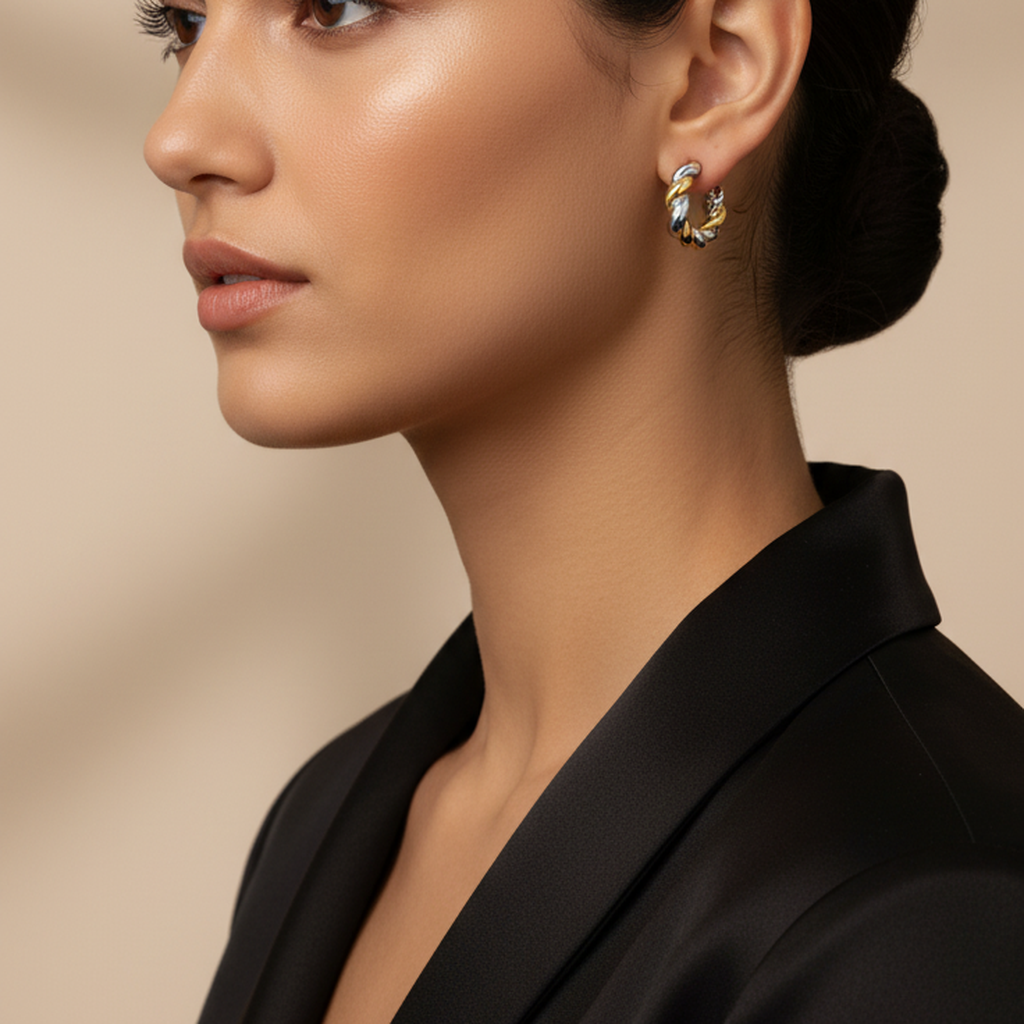 Boucles d'oreilles Twist & Shine en forme de C