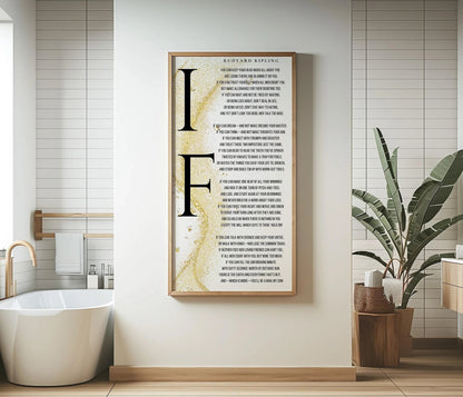 If - Rudyard Kipling PRINT | Vintage Narrow Vertical Typography Poetry Art (available handframed) 2x1