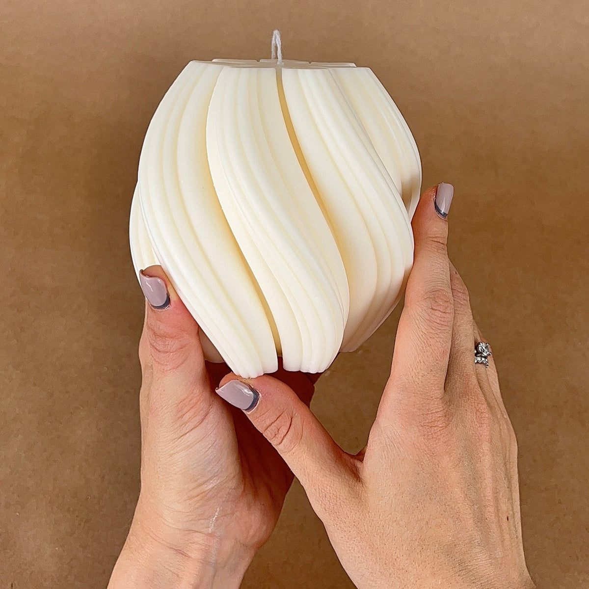 Big Swirl Soy Candle | Unscented Decorative Pillar