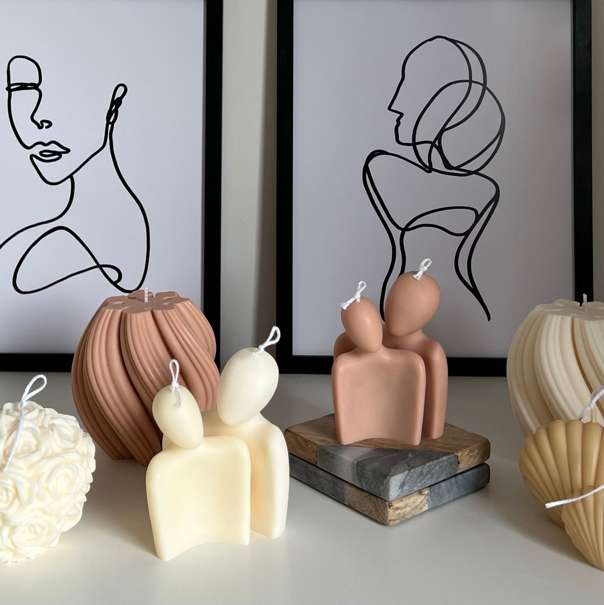 Handmade Couple Soy Candle Set | Romantic Home Decor