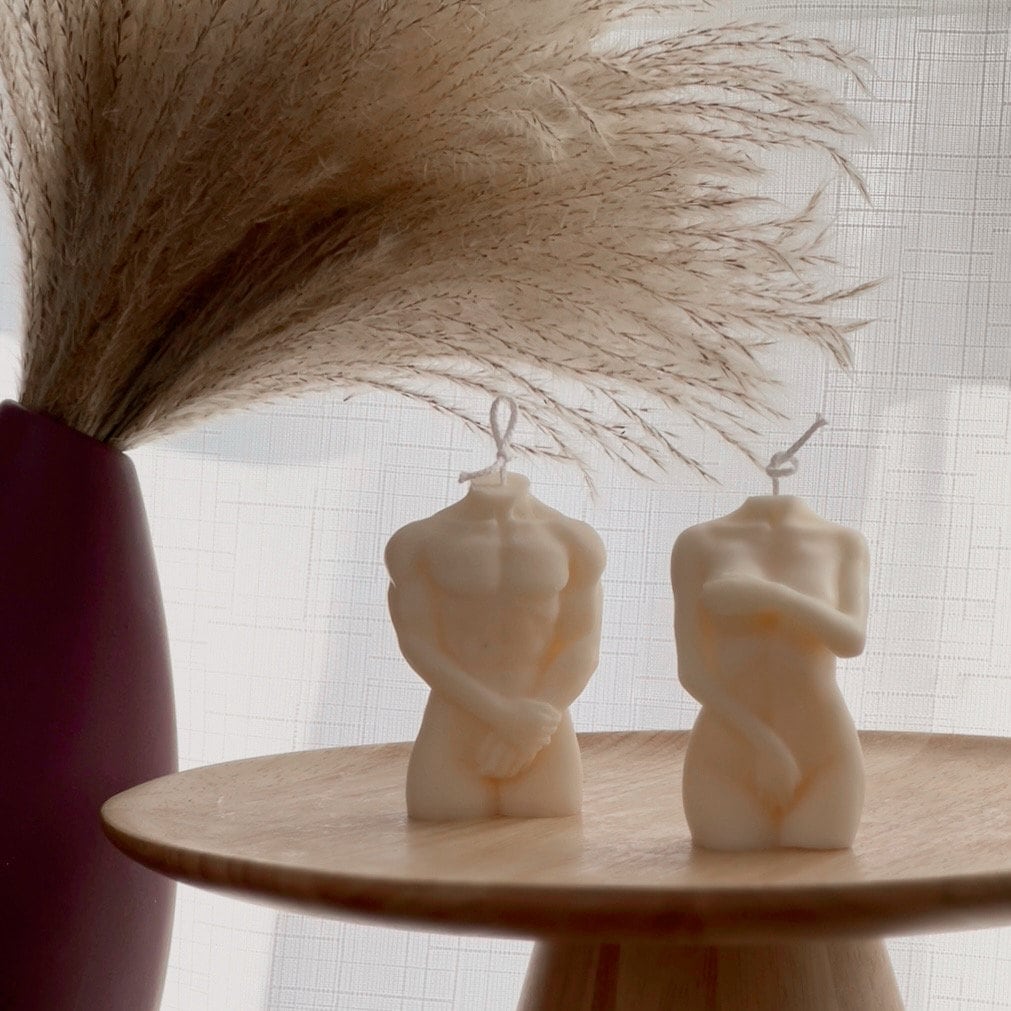 Bougie corporelle artisanale au soja : Décoration d'intérieur sculpturale