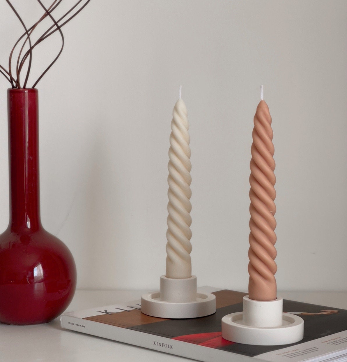 Bougeoir rond en jésonite : Décoration de table minimaliste