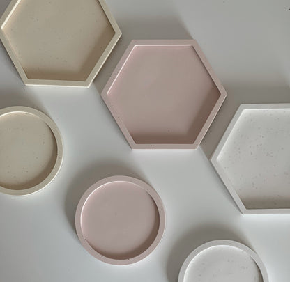 Hexagon Jesmonite Trinket Tray: Scandi Home Decor