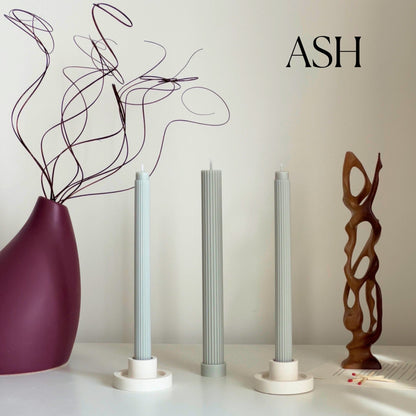 Ribbed Soy Wax Taper Candle: Unscented Event Decor