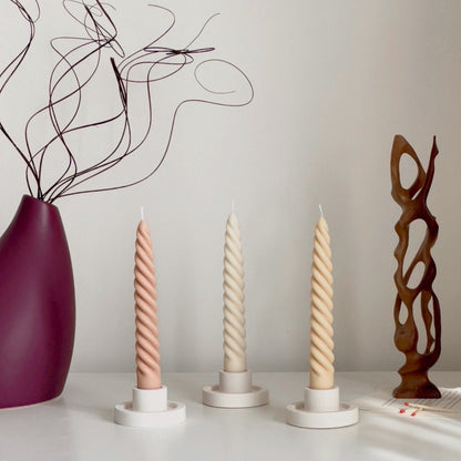 Bougeoir rond en jésonite : Décoration de table minimaliste