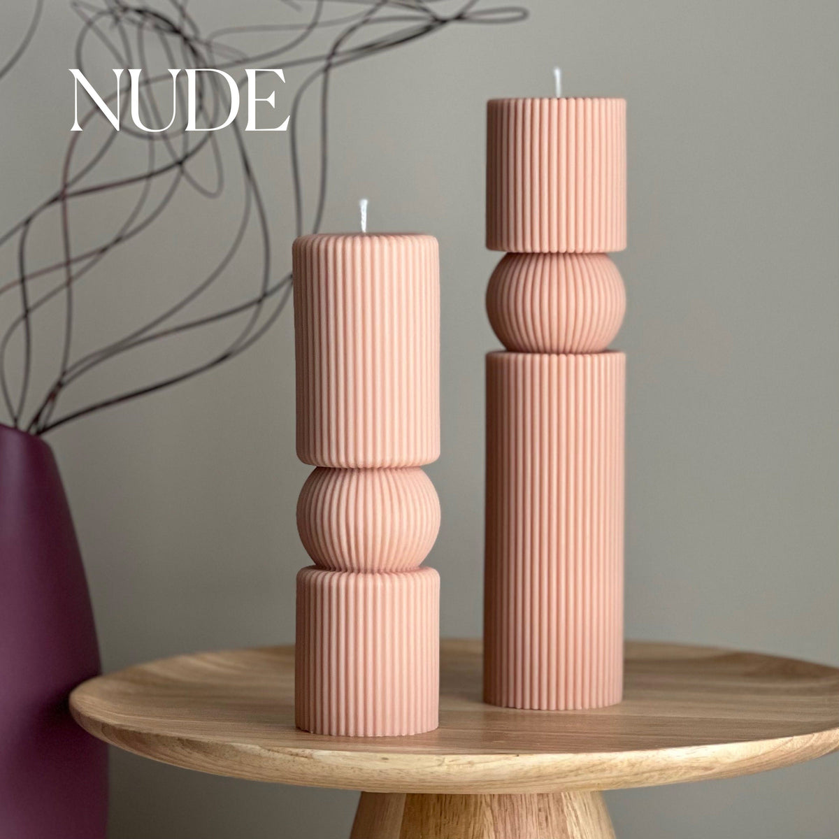 Lot de bougies en cire de soja cannelées de style romain | Grande bougie pilier, Décoration intérieure