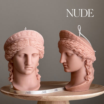 Bougie Buste de la Déesse Héra : Bougie Sculpturale Statue Grecque