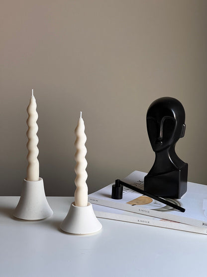 Bougeoir rond en jésonite : Décoration de table minimaliste